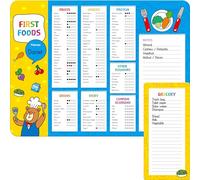 SpriteGru 2 PCS Baby First Food & Grocery Magnet, Magnetic Babies’ Daily Foods Tracker, Dry Erase Chart Grocery List, 106 Before One for Fridge