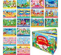 SpriteGru 28 Dry Erase Activities Book, Reusable & Erasable Game Pad, Explore and Find Games Interesting Educational Toy and Learning Tool for Road Trip Airplane Travel