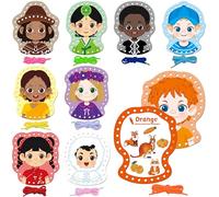 SpriteGru 9 Pieces Happy Face Lacing Cards, 9 Double Sided Color Sewing Cards with 9 Colorful Laces, Educational & Learning Activity Games, Imagination Development Lacing Toys for Preschoolers, Kids