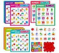 SpriteGru Alphabet Bingo Game, Uppercase/Lowercase/Number Bingo Game ABC and 123 Bingo Board Game for Kindergarten and Preschool Kids 4-8, Perfect for Classroom & At Home