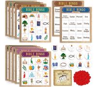 SpriteGru Bible Bingo Game, Multiple Players Bingo Game for Christian, Bible School Kids Christian Sunday Church