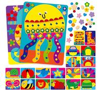 SpriteGru Foam Sticker Art Activity, 20 Animals with 1660 Foam Stickers in 10 Colors Fun with Foam DIY Activity Craft Kits Travel Game for Kids, Boys & Girls