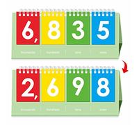 SpriteGru Freestanding Place Value Flip Chart, Double Side with Whole Numbers, Educational Math Learning Tool to Count Place Value to The Thousands