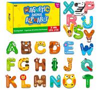SpriteGru Large Size Magnetic Letters, Alphabet ABC Magnets for Refrigerator, Capital Animal Toys, Educational Spelling Learning Games for Children, Toddlers, 3 4 5 Years, Multicolor