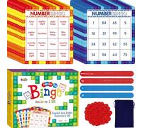 SpriteGru Number Bingo Game, Number 1-100 Bingo Board Game Learn & Count to Read 2 Versions Number Recognition Game for Kids 5-12, Perfect for Classroom & At Home