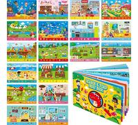 SpriteGru Search & Find Book, 30 Dry Erase Activities Game Pad, Reusable & Erasable Montessori Learning Toy Educational Game Autism Sensory Toys for Preschool Girls and Boys Ages 3, 4, 5, 6