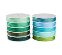 Spritewelry 10 Pcs 0.8mm Polyester Cord String 10 Colors Braided Beading Thread Chinese Knotting Cord for Friendship Bracelet Necklaces Jewelry Making