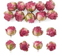 Spritewelry 10 Pcs Hot Pink Flower Charms Plastic Dried Flower Pendants Blooming Rose Hang Ornament for Valentine DIY Bracelet Earrings Jewelry Making