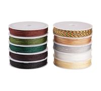 Spritewelry 10 Pcs Polyester Cord Braided String 10 Colors Chinese Knotting Cord 0.8mm Beading Thread for Friendship Bracelet Necklaces Jewelry Making