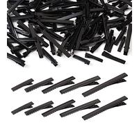 Spritewelry 100Pcs Black Alligator Hair Clips 5 Sizes Single Prong Hair Clips Metal Flat Duck Bill Hair Clips Teeth Bows Crocodile Hair Clips Holders for Holding Hair Bows Making Crafts