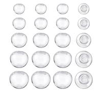Spritewelry 100Pcs Round Clear Blown Glass Globe Beads Half Hole Empty Globe Ball Bottles for Stud Earring Wish Ball Pendant DIY Jewelry Making Crafts
