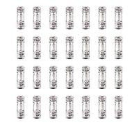Spritewelry 100Pcs Silver Spacer Beads Alloy Metal Tube Beads 8mm Tibetan Style Loose Beads for Jewellery Making Necklace Bracelet Sewing Craft