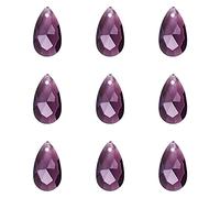 Spritewelry 100Pcs Teardrop Beads Top Drilled Faceted Drop Glass Beads Hanging Crystals Indigo Chandelier Crystal Prisms Pendants for Jewelry Making DIY Lamp Suncatcher Decor