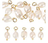 Spritewelry 10Pcs Natural Cultured Freshwater Pearl Pendant Pearl Beads Charms for DIY Crafts Earring Bracelet Necklace Jewelry Making