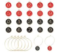 Spritewelry 12 Constellations Wine Glass Charms Letter A~Z Number Sign Enamel Identifiers Markers Tags Wines Tasting Party Favors Decorations Wine Pendants Rings for Stem Glasses Wedding Birthday, S