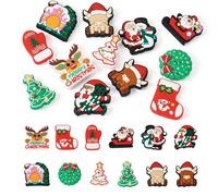 Spritewelry 12Pcs Christmas Silicone Beads Silicone Focal Beads Xmas Santa Claus Snowman Christmas Tree Cattle Deer Bell Focal Beads Beaded Pen Beads Cute Festival Cartoon Beads for Jewelry Making