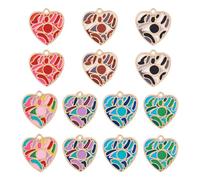 Spritewelry 14 Pcs Heart Charms Colorful Enamel Heart with Evil Eye Pendants Charm Alloy Valentine Love Hearts Dangle Charms for Earring Necklace DIY Craft Jewelry Making