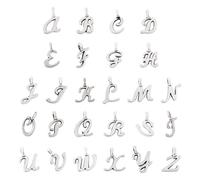 Spritewelry 156Pcs/6 Sets Alphabet ABC Letter Charms Mini Capital A-Z Charm Antique Silver Initial Charms Tibetan Vintage Small Letter Pendant for Name Necklace Bracelet Earring Jewelry Making