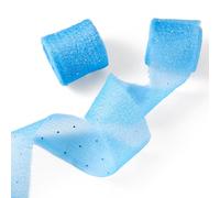 Spritewelry 2 Rolls Polyester Chiffon Rhinestone Ribbon Frayed Raw Edge Ribbon for Invitations Bouquet Gift Wrapping Christmas Wedding Party Home Decor DeepSkyBlue