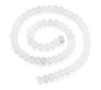 Spritewelry 2 Strands 8mm Natural White Jade Beads Round Smooth Gemstone Beads Rondelle Stone Loose Beads Healing Polished Chakra Beads for Jewelry Making About 140pcs