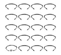 Spritewelry 20 Pcs Waxed Polyester Cord Bracelets Making Black Adjustable Friendship Bracelet Rope String 9-1/4 inch for Women Couple Jewelry Making Accessories