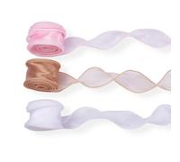 Spritewelry 3 Colors Sheer Wired Organza Ribbon Iridescent Chiffon Ribbon for Gift Wrapping DIY Crafts Bouquet Wedding Party Christmas Decoration 40mm