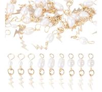Spritewelry 30Pcs Natural Freshwater Pearl Charms & Lightning Pendants