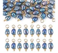 Spritewelry 30Pcs Natural Pearl Charms Rice Shape Cultured Freshwater Pearl Beads Pendant for DIY Necklace Earring Jewelry Making