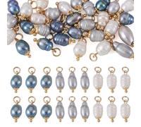 Spritewelry 30Pcs Pearl Charms Natural Cultured Freshwater Pearl Beads Pendant for DIY Necklace Earring Jewelry Making Crafts