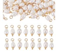 Spritewelry 30Pcs Pearl Charms White Natural Cultured Freshwater Pearl Beads Pendant for DIY Necklace Earring Jewelry Making