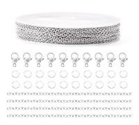 Spritewelry 32.8 Feet Stainless Steel Cable Chain Necklace Link Chains Bracelet Making Kit with Lobster Claw Clasps and Jump Rings for Jewelry Making