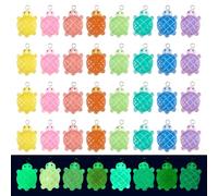 Spritewelry 32Pcs Resin Turtle Charms Glow in the Dark Turtle Pendants Luminous Tortoise Sea Animal Dangle Charms for DIY Jewelry Making