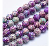 Spritewelry 38Pcs 10mm Natural Jasper Stone Beads Round Smooth Gemstone Beads Healing Imperial Polished Chakra Beads for Jewelry Making