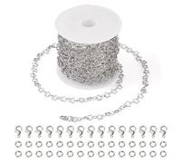 Spritewelry 4.9-5M/Set Star Link Chains Platinum Soldered Brass Star Chains with Jump Rings Lobster Claw Clasps for Bracelet Necklace Jewelry Making