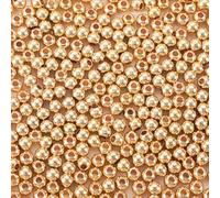Spritewelry 400 Pcs 4mm 14K Gold Spacer Beads for Bracelet Round Ball Seamless Brass Beads 1.5mm Hole Tiny Smooth Gold Filled Beads for Jewelry Making Earrings DIY Crafts