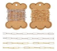 Spritewelry 4M Brass Paperclip Chains Necklace Bracelet Link Chains Soldered Textured Cable Chains for DIY Jewelry Making
