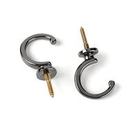 Spritewelry 4pcs Screw in Hooks C-Hanger Hooks Metal Screw-in Hooks Under Ceiling Hooks for Hanging Gunmetal Hanging Cup Ceiling Hooks Porch Bathroom Kitchen Wall Hang Hooks