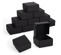 Spritewelry 50 pcs Black Kraft Gift Boxes Party Favor Kraft Paper Gift Packaging Box 4.1x3.8x2cm Cupcake Boxes Square Paper Folding Box for Birthday Wedding Wrapping