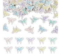 Spritewelry 50Pcs Butterfly Enamel Charms 5 Colors Insect Pendants Platinum Metal Charms for Bracelet Necklace Earrings Dangle Jewelry Crafts
