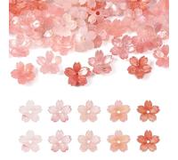Spritewelry 50Pcs Resin Flower Beads Caps Floral Petal Spacer Sakura Bead End Caps for Bracelet Necklace Earring Jewelry Making