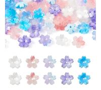 Spritewelry 50Pcs Resin Flower Beads Caps Sakura Floral Petal Spacer Bead End Caps for Bracelet Necklace Earring Jewelry Making