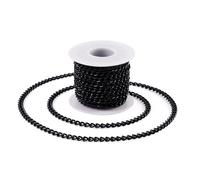 Spritewelry 5M Aluminium Curb Chain Unwelded Cuban Link Chains Black Twisted Metal Craft Chain for DIY Necklace Bracelet Jewelry Making 7x5x1.5mm