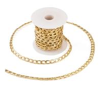 Spritewelry 5M Aluminium Curb Chains Golden Plated Twisted Links Cable Necklace Chain Unwelded with Spool for Jewelry Making 10x6x1.6mm