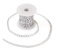 Spritewelry 5M Aluminium Curb Chains Silver Plated Unwelded Oval Links Twisted Cable Necklace Chain for Bracelet Jewelry Making 10x6x1.6mm
