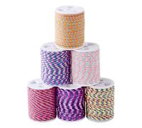 Spritewelry 6 Rolls 1.5mm Braided Cord 4-Ply Colorful Macrame Rope Thread Beading String for Bracelet Necklace Jewelry Making DIY Crafts Wall Hangings Plant Hangers