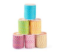Spritewelry 6 Rolls 1.5mm Braided Cord Thread 4-Ply Colorful Macrame Rope Beading String for Bracelet Necklace Jewelry Making DIY Crafts Wall Hangings Plant Hangers