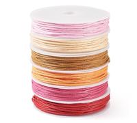 Spritewelry 60M 1 mm Waxed Cotton Cords Waxed Beading String Thread Bracelet Cord Multi-Ply Round Cord Macrame Artisan String for Jewelry Making Bracelet Necklace 6 Colors -Red