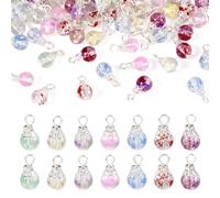 Spritewelry 70Pcs Crystal Dangle Charms Glass Teardrop Pendants Handmade Drop Bead Charms for DIY Earring Necklace Jewelry Making 15x8mm