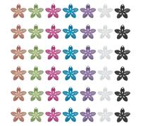 Spritewelry 70Pcs Flower Charms Stainless Steel Filigree Pendants Hollow Floral Charms Rainbow Etched Metal Embellishments 13x14mm for DIY Necklace Bracelet Earring Jewelry Making