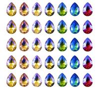 Spritewelry 70Pcs Teardrop Faceted Glass Point Back Rhinestone Cabochons AB Color Crystal Glass Beads Rhinestone Gems No Hole for Shoes Dress Phone Faceted Decoration Crafts Jewelry Making
